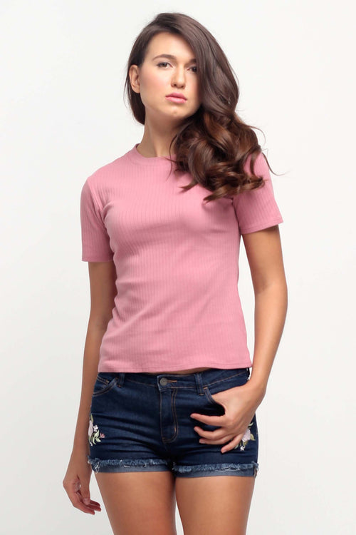 Ribbed Semi Fit Tee