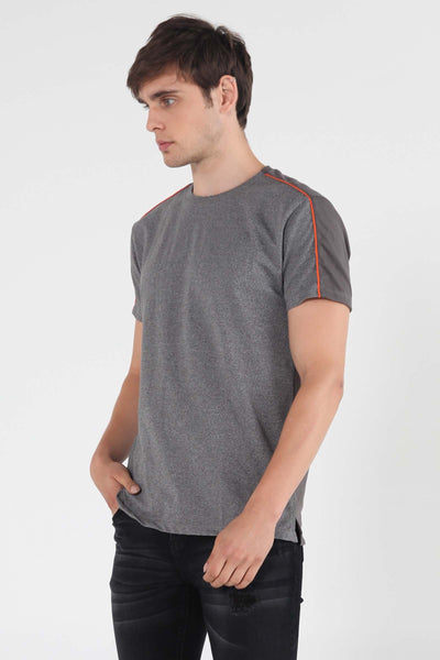 Semi Fit Tee With Color Blocking