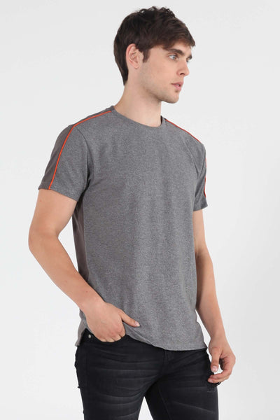 Semi Fit Tee With Color Blocking