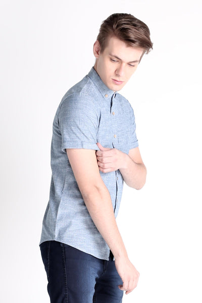 Dobby Shirt With Button-Down Collar