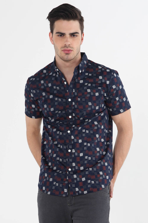 Poplin Shirt With All-Over Print