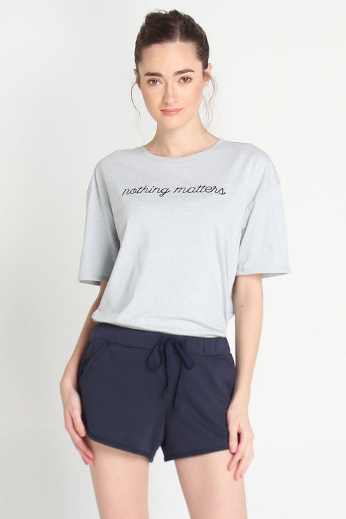 Boyfriend Fit Tee With Embroidery