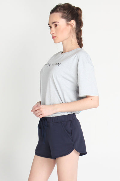 Boyfriend Fit Tee With Embroidery