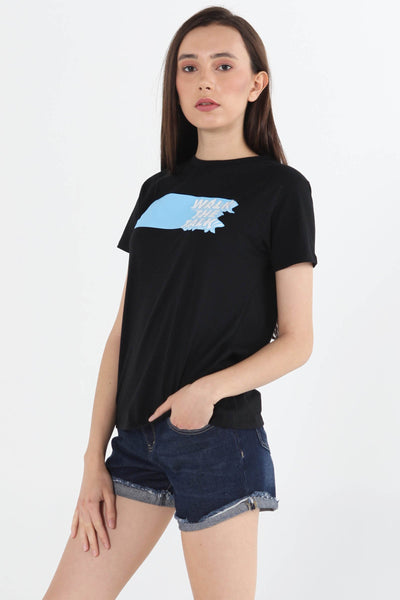 Regular Fit Tee With High Density Graphic Print