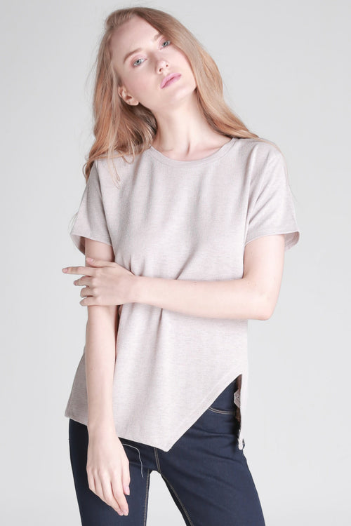 Semi Fit Tee With Side Slit