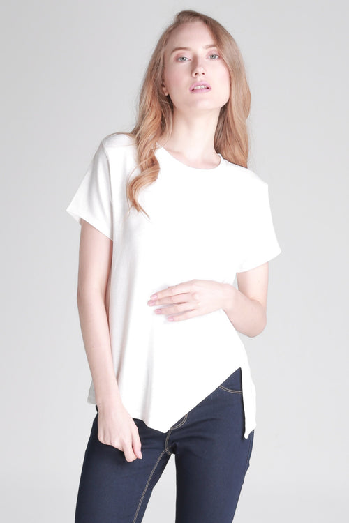Semi Fit Tee With Side Slit