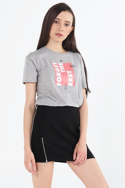 Boyfriend Fit Tee With Graphic Print