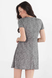 Textured Fit & Flare Dress With Wrap Front