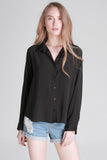 Satin Button-Down Shirt