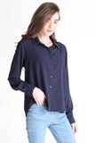 Satin Button-Down Shirt