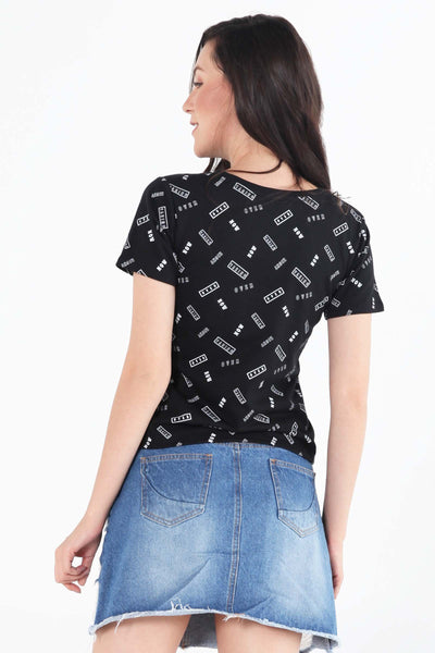 Boxy Tee With All-Over Print