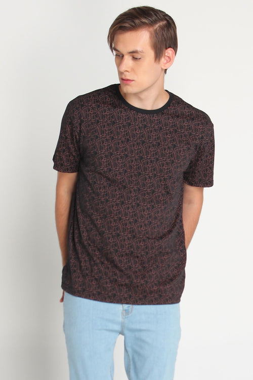 Relaxed Fit Tee With All-Over Print