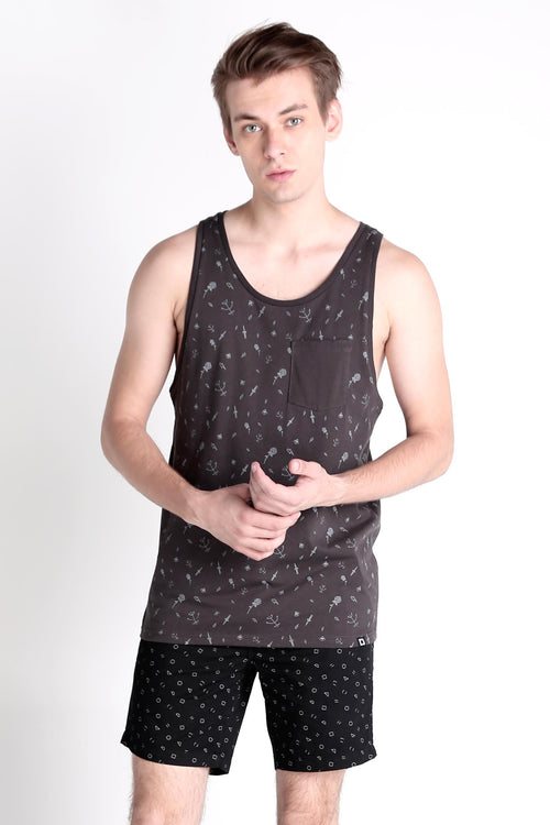 Semi Fit Tank Top With All-Over Print