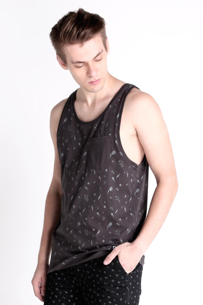 Semi Fit Tank Top With All-Over Print