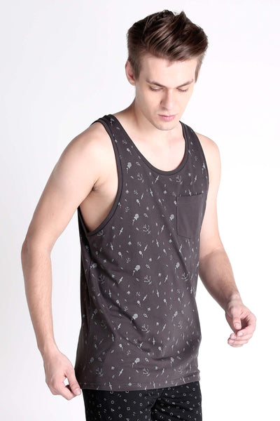 Semi Fit Tank Top With All-Over Print