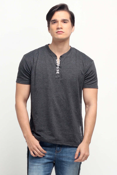 Relaxed Fit Tee With Zipper Detail