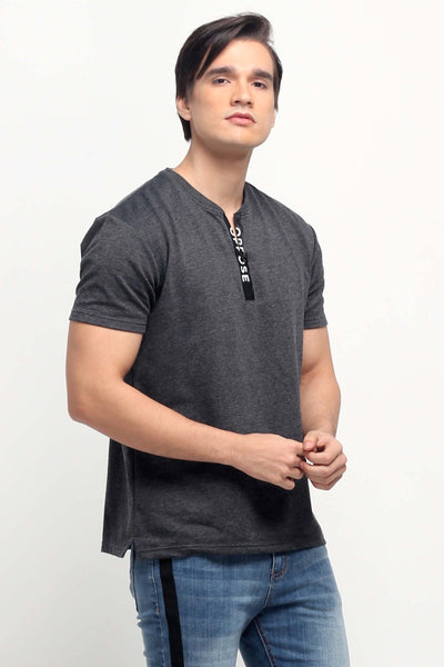 Relaxed Fit Tee With Zipper Detail