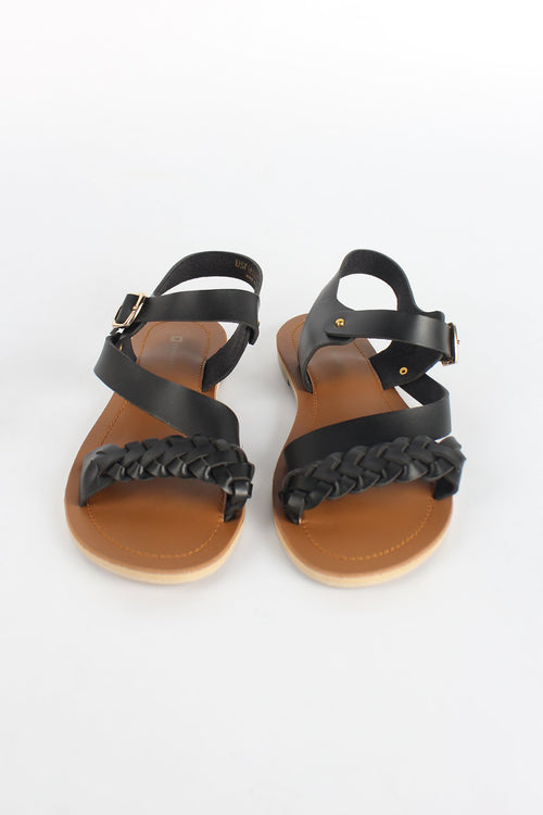 Braided Synthetic Leather Sandals