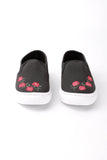 Canvas Slip On Sneakers With Embroidery