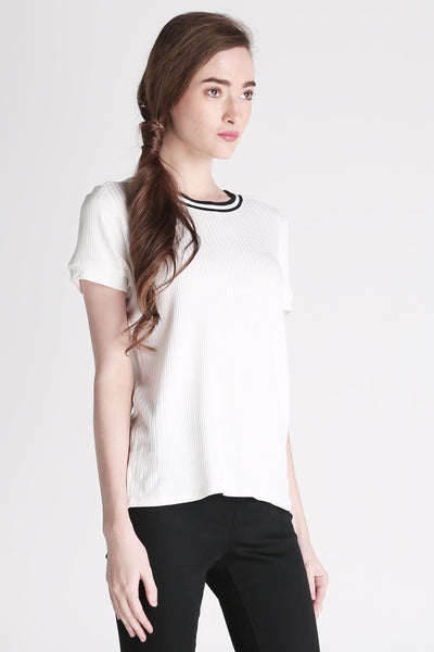  Relaxed Fit Ringer Tee in Rayon