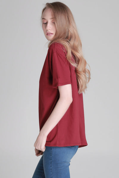 Boyfriend Fit Tee with Embroidery