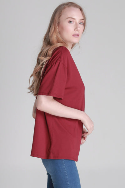 Boyfriend Fit Tee with Embroidery