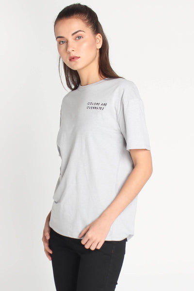 Boyfriend Fit Tee With Embroidery