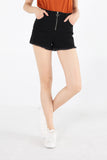 High Waist Denim Shorts With Exposed Zipper Detail