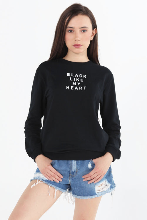Boyfriend Fit Pullover With Graphic Print