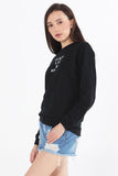 Boyfriend Fit Pullover With Graphic Print