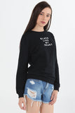 Boyfriend Fit Pullover With Graphic Print