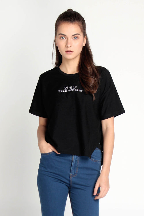 Relaxed Fit Tee With Embroidery