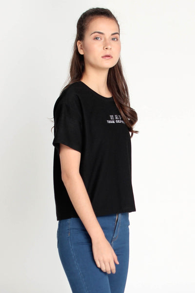 Relaxed Fit Tee With Embroidery