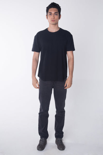 Relaxed Fit Tee With Cut & Sew Panel