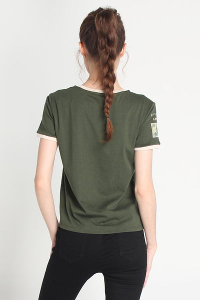 Regular Fit Tee With Embroidery