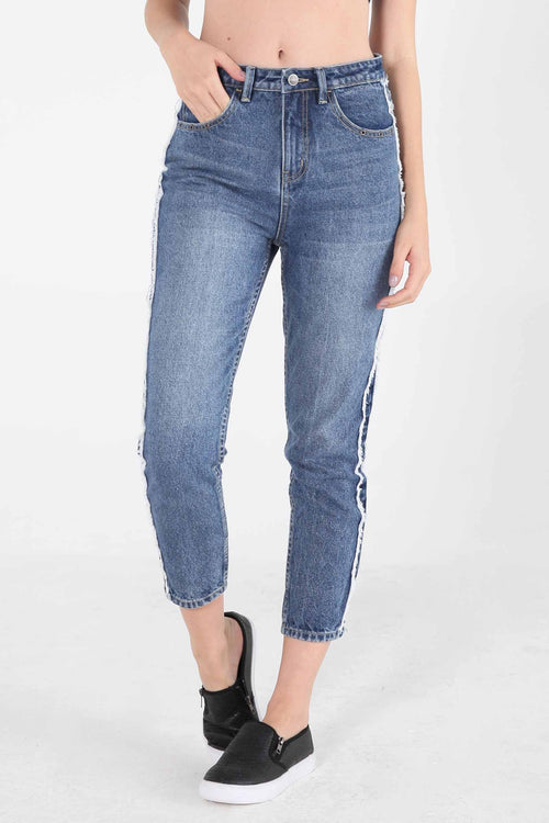 Vintage Slim Jeans With Contrast Panel