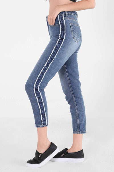 Vintage Slim Jeans With Contrast Panel