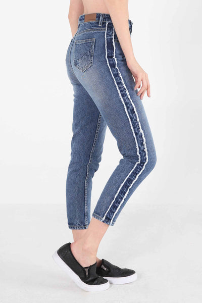 Vintage Slim Jeans With Contrast Panel