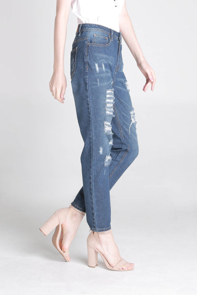 Vintage Slim Jeans With Distressed Effect