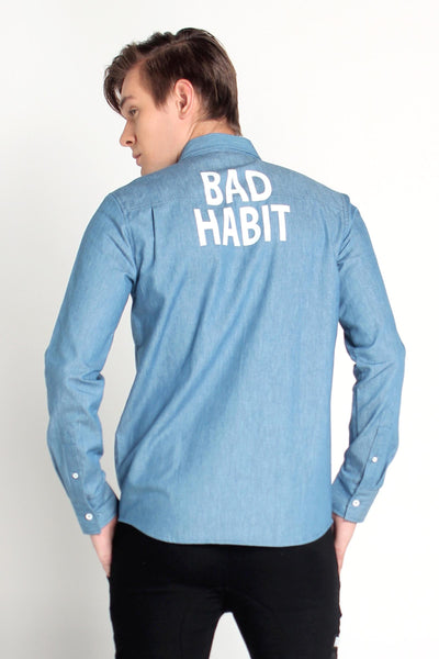 Chambray Shirt With Back Print