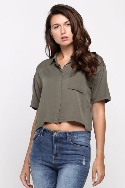 Boxy Fit Button-Down Shirt