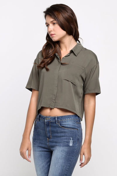Boxy Fit Button-Down Shirt