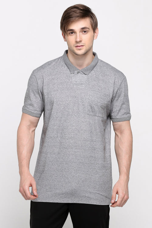Textured Polo Shirt With Pocket