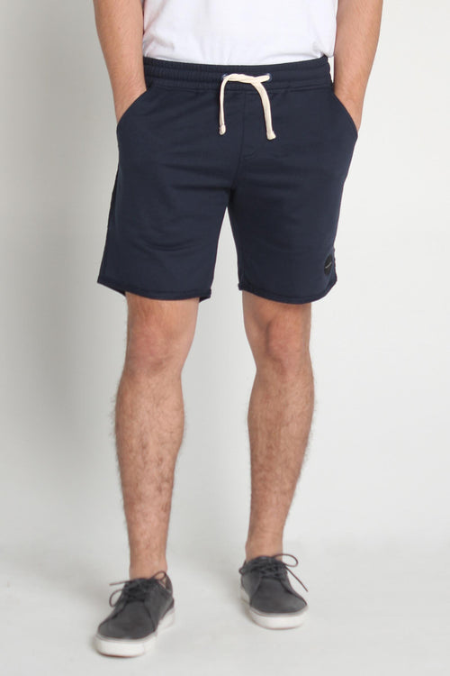 Regular Fit Knit Shorts With Raw Edge Effect