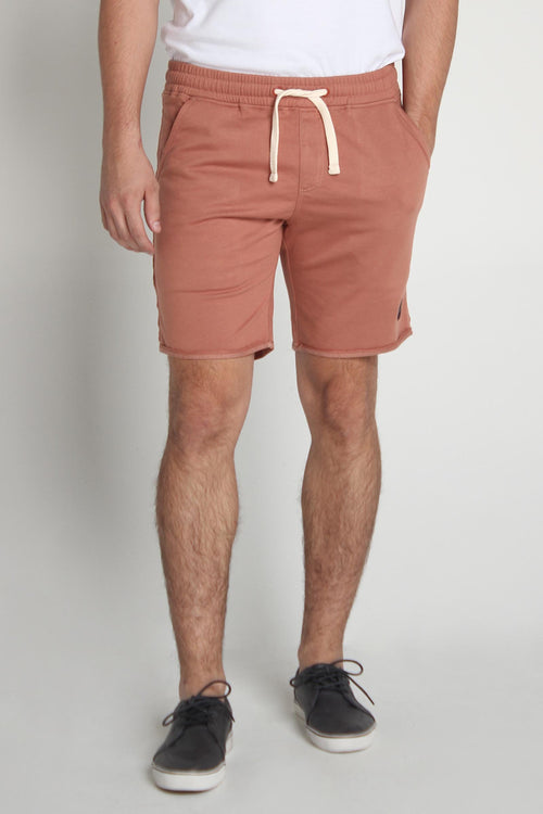 Regular Fit Knit Shorts With Raw Edge Effect