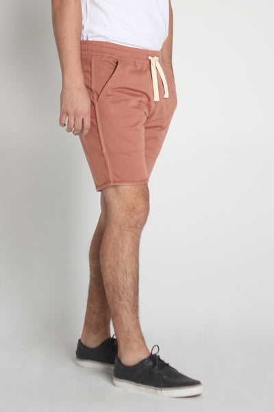 Regular Fit Knit Shorts With Raw Edge Effect