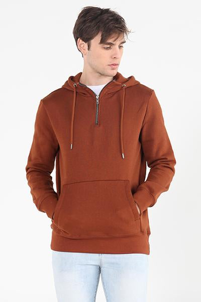 French Terry Hoodie With Zipper Detail