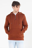 French Terry Hoodie With Zipper Detail