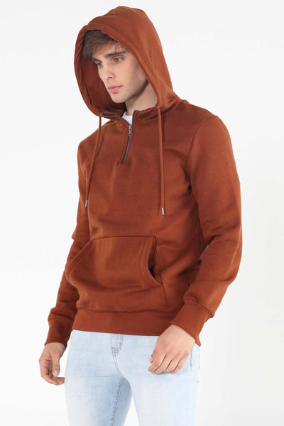 French Terry Hoodie With Zipper Detail