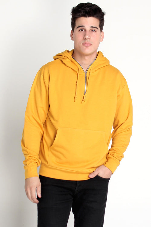 French Terry Hoodie With Zipper Detail